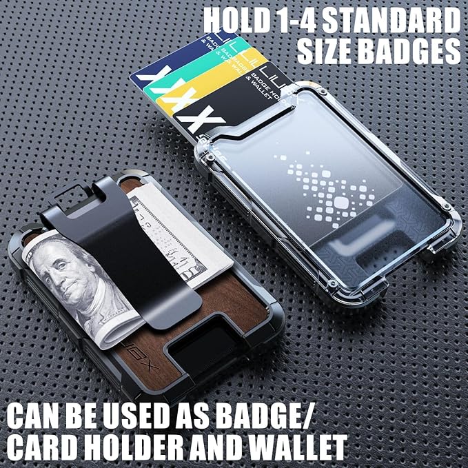 LIUGX Walnut Wood Card Holder/Badge Holder/Portable Wallet - Image 3