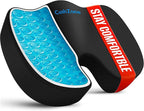 Office Chair Seat Cushion, Cooling Gel Enhanced Memory Foam Cushion by CushZone