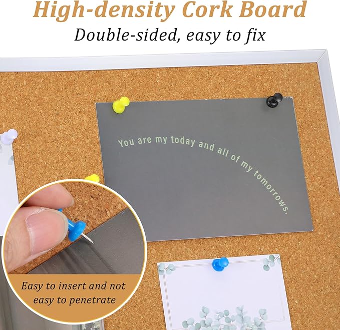 1 Pcs 11.81"×15.74" Cork Bulletin Board, Double Sided Pin - Image 3