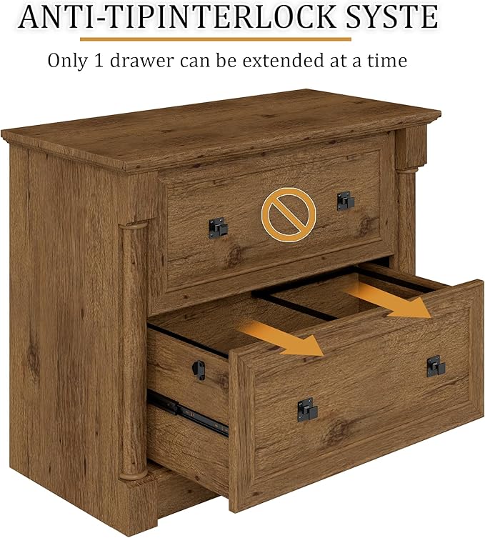 blini 2 Drawer File Cabinet Farmhouse Lateral File Cabinet - Image 5