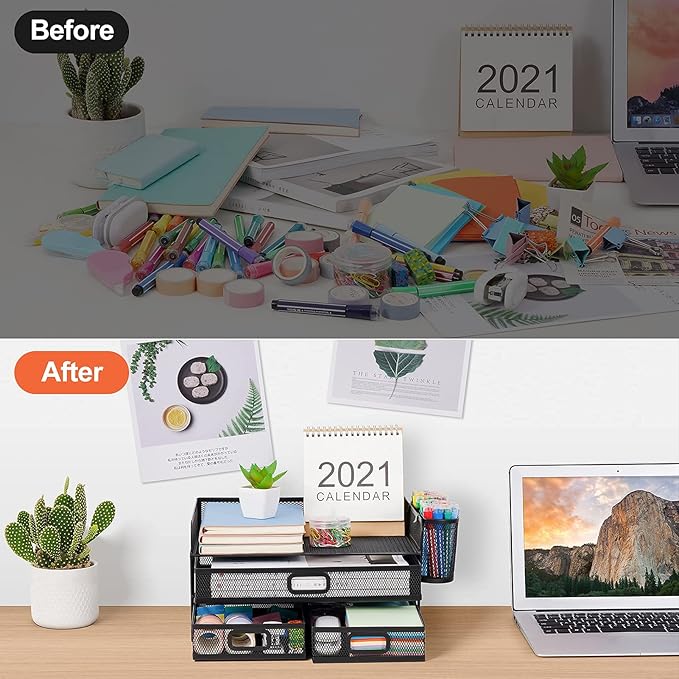 Marbrasse 3 Tier Mesh Desk Organizer - Image 5