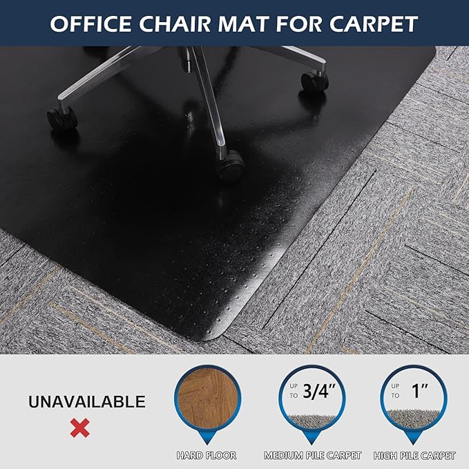 SALLOUS Chair Mat for Carpet, Heavy Duty Vinyl Floor Mat - Image 4