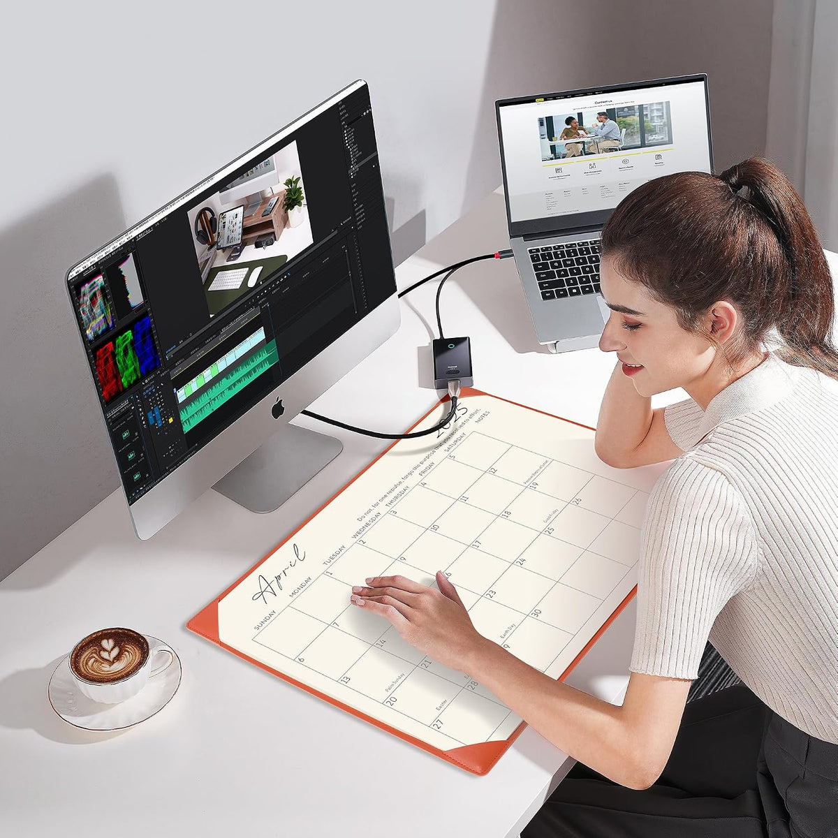 Gannyfer Desk Calendar 2025-2026 with Desktop Mat, Simplified Large 22" ...
