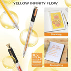 ZSCM Retractable Glitter Gel Pens, 12 Colors Large Capacity Yellow Glitter - Image 5