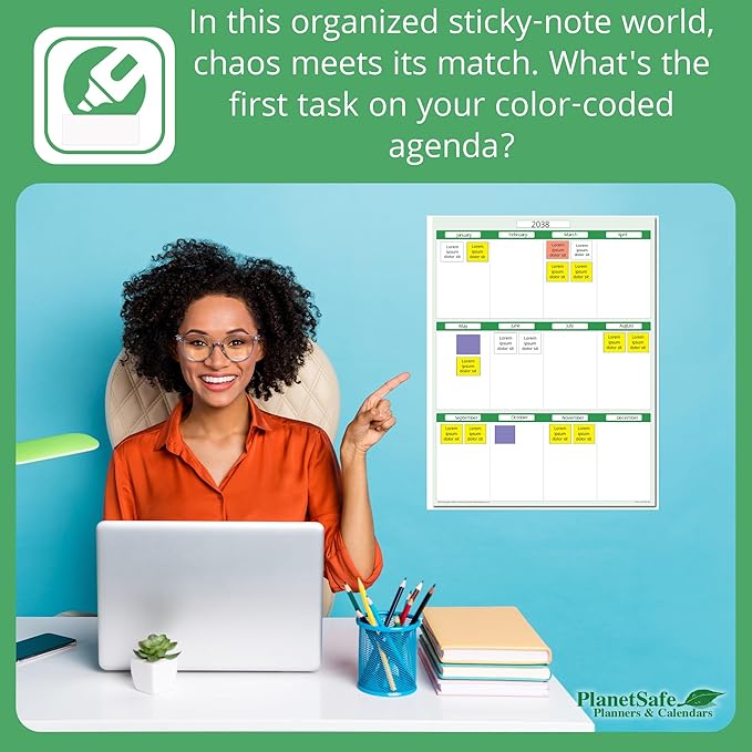 Earth Green12 Section Task, Objective and Goals Planning System Vertical 24"x - Image 4