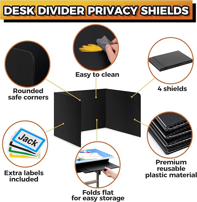 4-Pack Desk Dividers for Students - Image 3