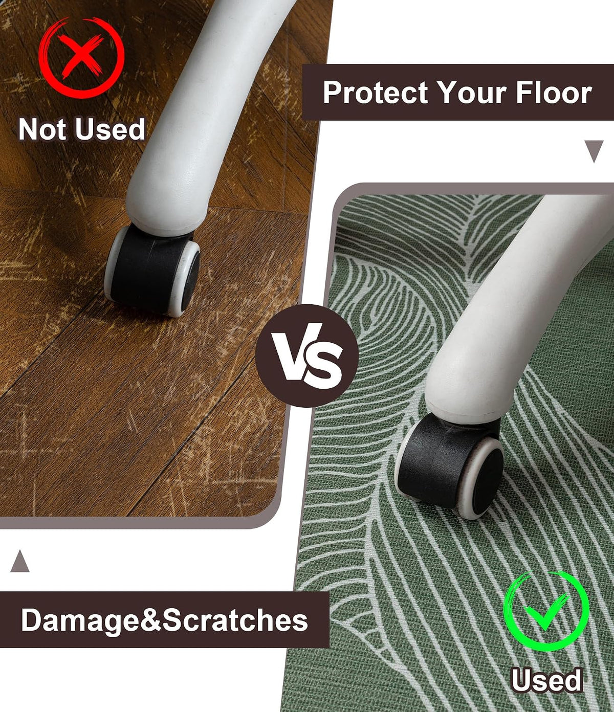 chakme Office Chair Mat for Hardwood Floor, 48"x36" Easy Glide Comp...