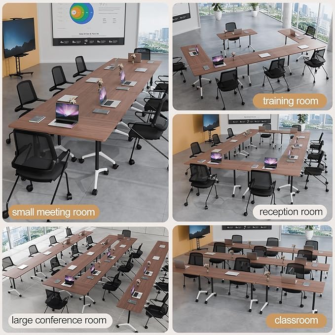 Folding Conference Table 4ft 5ft, Foldable Office Meeting Desk - Image 7