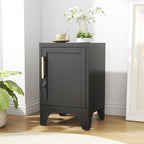 23.6" H Black Metal NightStand Locker Storage Cabinet with 1 Doors, Small Lockable Night Stand with Lock and 1 Adjustable Shelve for Bedroom Living Room Home Office