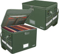 ENGPOW File Box with Lock, Fireproof Document Box with Pockets, Collapsible by ENGPOW