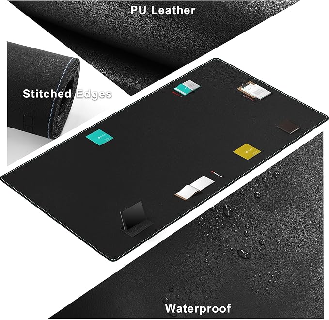 CENNBIE MAX220 86.6" x 39.4" Leather Desk Mat Protector, Extra Large Leather - Image 4