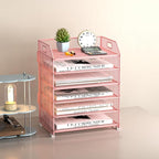 6 Tier Desk Organizer, Heavy-Duty Thick Metal Letter Tray Organizer, Large - Image 2