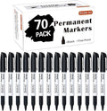Shuttle Art Permanent Markers, 70 Pack Black Permanent Marker set, Fine Point by ShuttleArt
