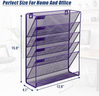 EASEPRES Desk File Organizer Mesh 6-Tier, Hanging Wall Mount Document - Image 7