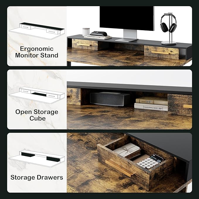 ModernMate Standing Desk with 4 Drawers, 47.2 x 23.6 Inch Whole Piece Height - Image 4