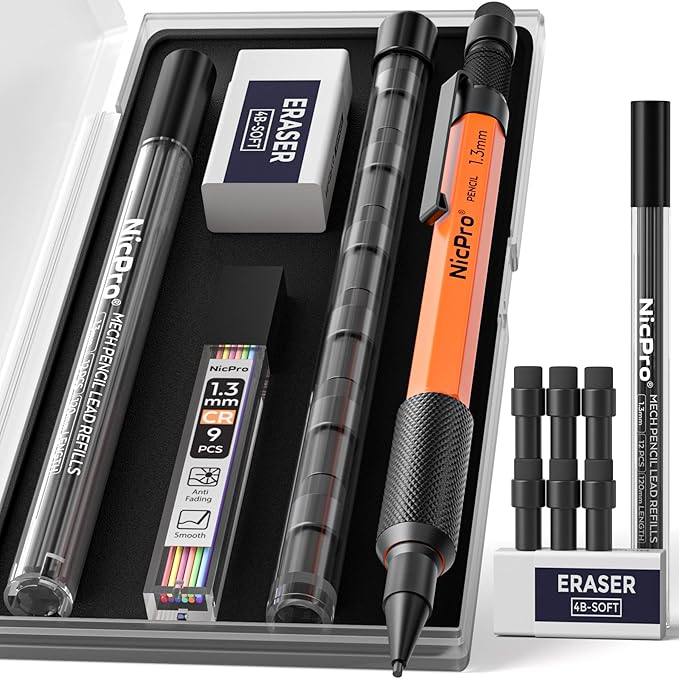 Nicpro 1.3 mm Mechanical Pencils Set by Nicpro