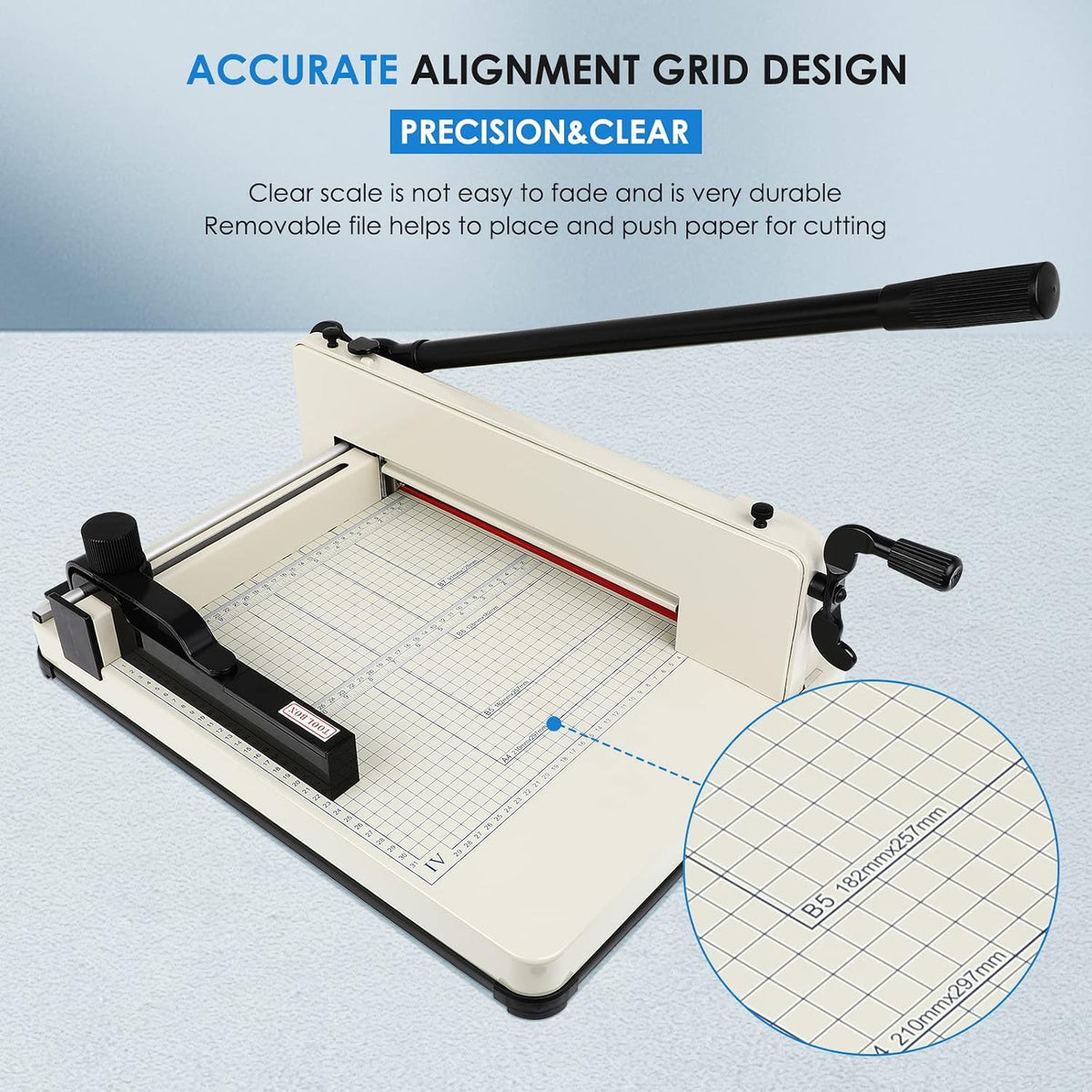 Heavy Duty Paper Cutter,17 Inch Guillotine Paper Cutter, One Replacement Blad...