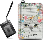 BWEGRHE Small Travel Wallets, Cat Flowers Slim Minimalist Front Pocket Wallet by BWEGRHE
