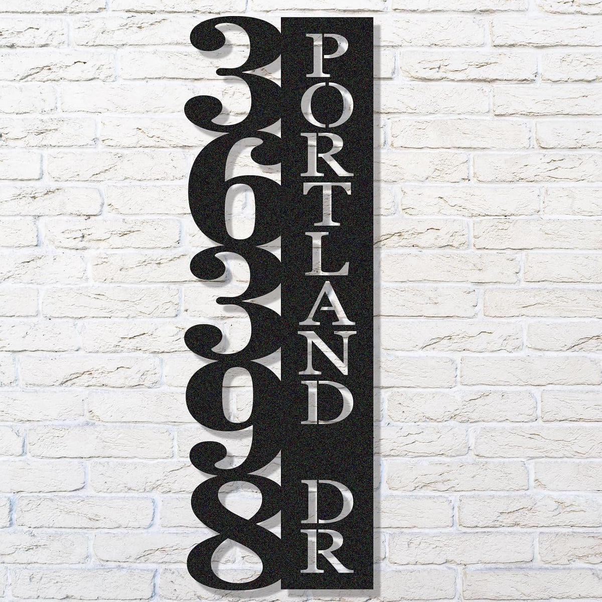 Custom Metal House Number Sign, Personalized House Number Sign, Vertical