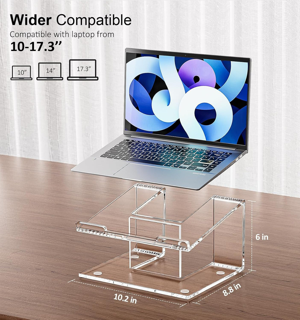 FUCDTEFC Acrylic Laptop Stand for Desk, Laptop Riser for 10-17.3 Inch Laptops...