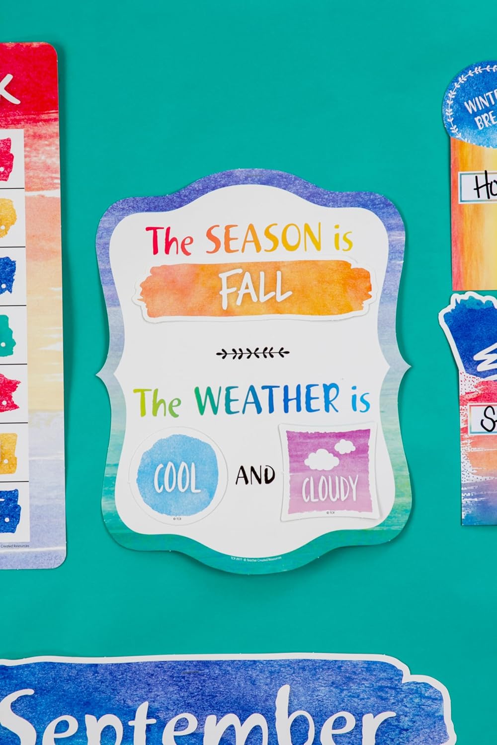 Teacher Created Resources Watercolor Calendar Bulletin Board (TCR8971)