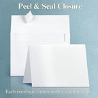White Shimmer 5x7 Blank Cards and Envelopes, Goefun Pearl White Folded - Image 4