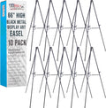 U.S. Art Supply 66" High Black Metal Display Art Easel