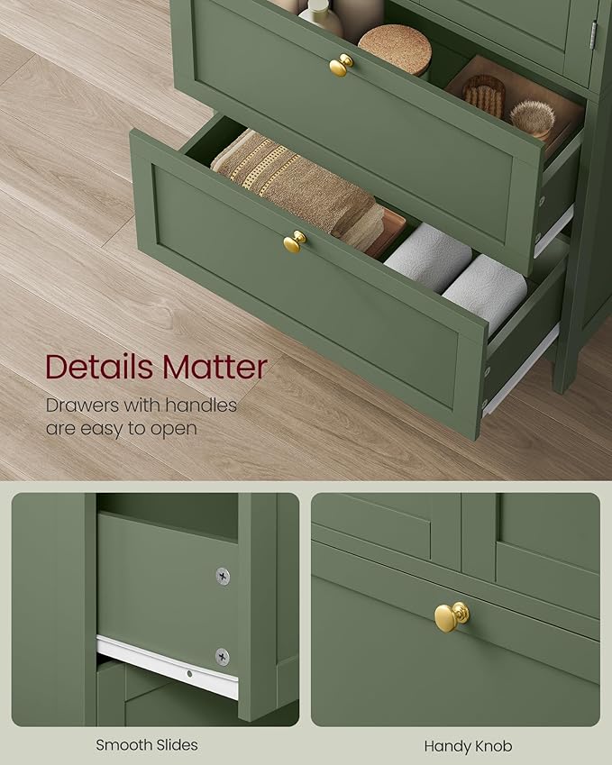 VASAGLE Floor Storage Cabinet, Freestanding Storage Unit - Image 7
