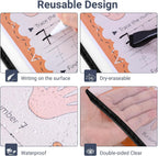 AKONEGE 5 Pack Oversized Dry Erase Pocket Sleeves Reusable 10 x 13 Inches Black Shop Job Ticket Holders Clear Plastic Sleeves Sheet Protectors for Documents, Teacher Classroom & Office Supplies
