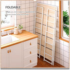 4NM No Assembly Extra Wide 5 Tiers Folding Bookshelf Storage Shelves Vintage - Image 4