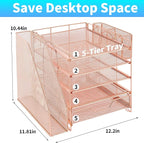 Gugsey Desk Organizer, 5-Tier Paper Letter Tray Organizer - Image 2