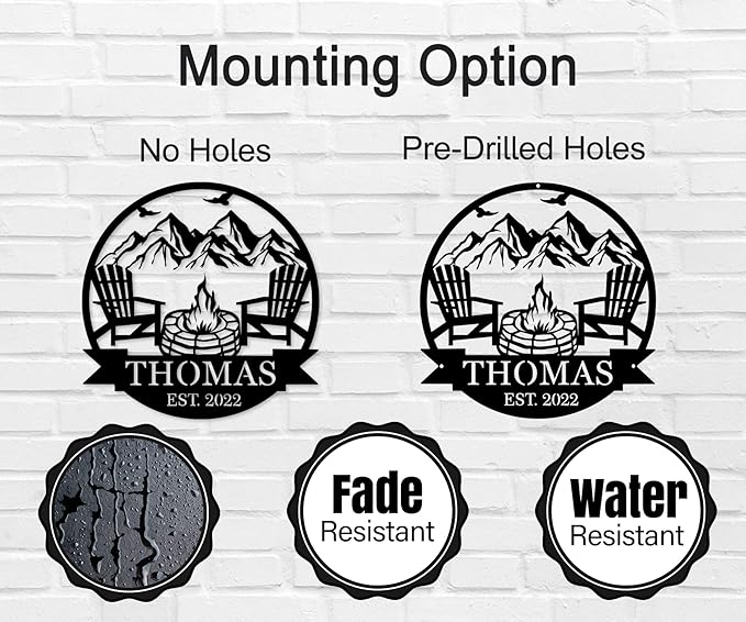 Personalized Campfire Family Name Sign, Monogram Name Camping Sign, Custom - Image 6