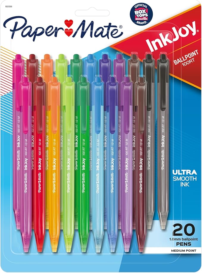 Paper Mate InkJoy 100RT Retractable Ballpoint Pens, Medium Point, Colorful by PaperMate