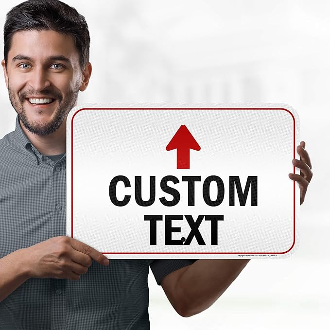 Custom Arrow Directional Sign, 12x18 Inches, 3M EGP Reflective, Rust Free .063 - Image 2
