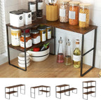 Golener Countertop Organizer Corner Shelf, 2 Tier Adjustable Stackable Corner by Golener