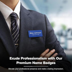 Name Tag, Magnetic Blue and White Name Tags, Personalized Name Tags, 1.5x3 - Image 2