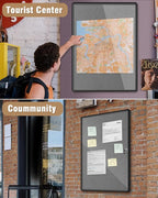 Mifuro 38"x28" Enclosed Bulletin Board, Lockable Weather-Resistant Aluminum - Image 8