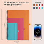 IN-LUXPRO Planner 2026 Daily Weekly and Monthly, 11.5"x8.5", 12 Months Spiral - Image 2