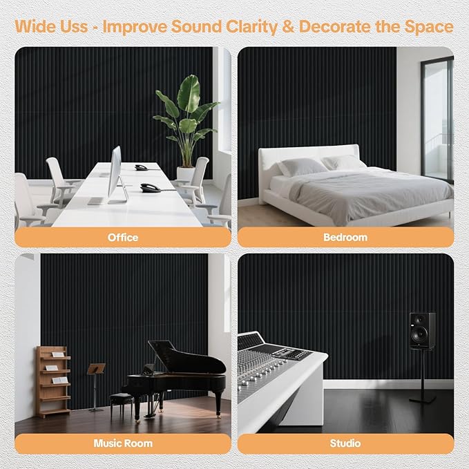 Tao.space 6 Pack Acoustic Panels 3D Wave Sound Proof Foam - Image 6