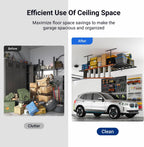 fleximounts 4x8 overhead garage ceiling storage rack with on a desk or shelf