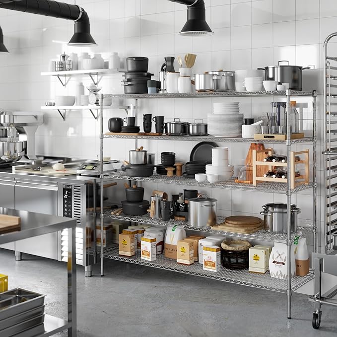 Regal Altair 21" Deep x 72" Wide x 64" Height Wire Shelving Kit | 5-Tier | NSF - Image 6