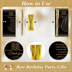 Feifeiya 30 Set 65th Birthday Favors with Black Gold Pens Cards | Birthday Souvenirs for Guests, Black and Gold Pens with Paper Thank You Cards for Men, Women and Wedding Anniversary Party