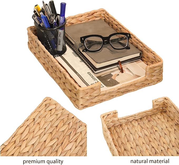 PINXIURY Water Hyacinth Letter Tray - Image 6