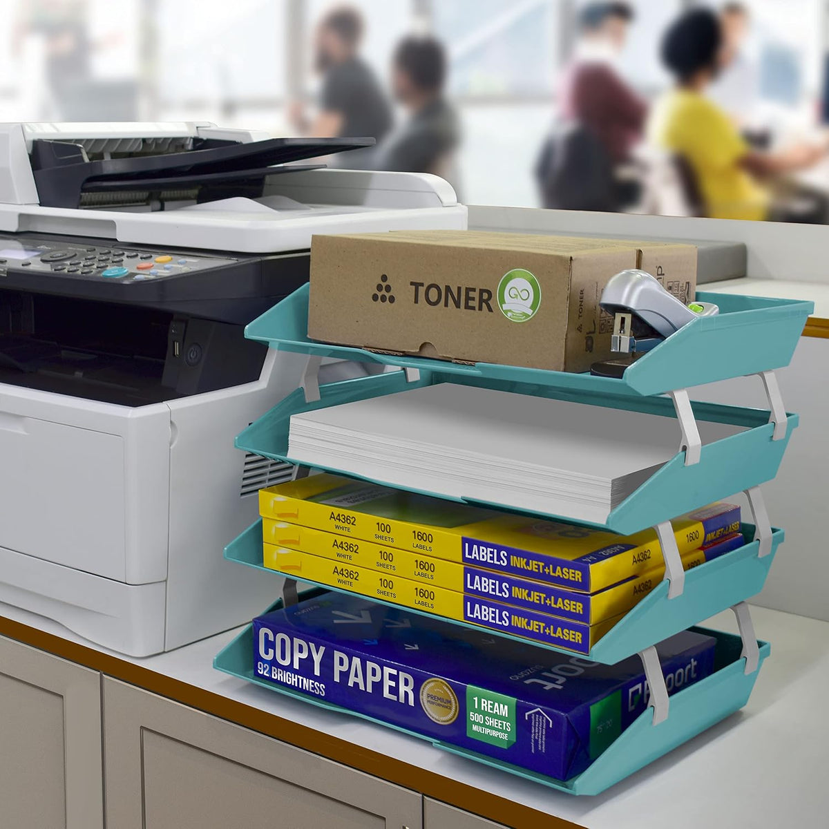 Acrimet 4 Tier Paper Letter Tray Side Load Letter Size, Office Desk File Docu...