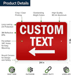 Custom Arrow, Custom Directional Sign, Left Arrow, 18x24 Inches, 3M EGP - Image 6