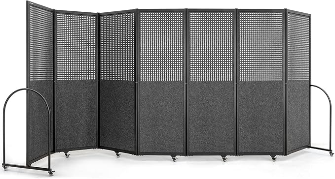 Folding Room Partition, Freestanding Privacy Divider, Portable Office Divider by StrongBird