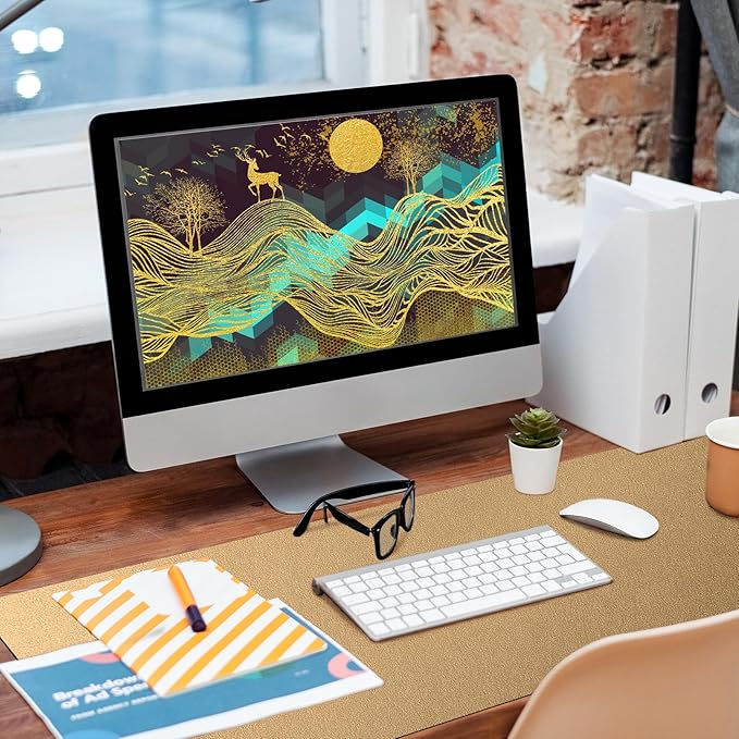 Bloss Gold Desk Mat, PU Large Mouse Pad - Image 2