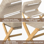bamboohomie foldable foot stool ottoman, modern foot rest showing dimensions