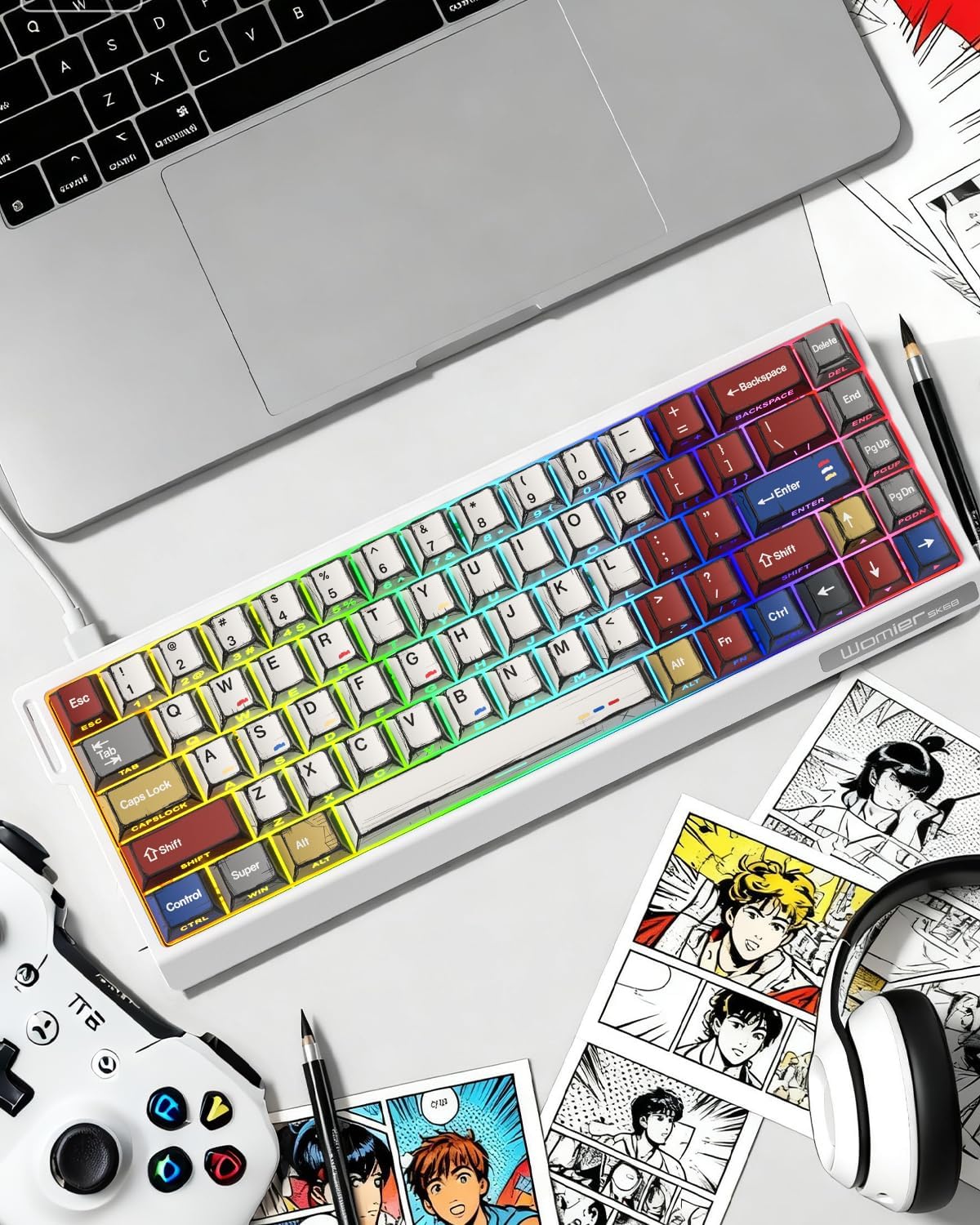 SK68 65% Wired Gaming Keyboard, Aluminum Mechanical Keyboard