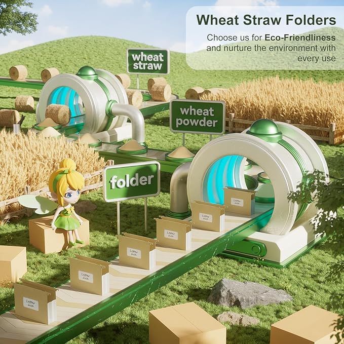 Extra Capacity Hanging File Folders, 3.15" Reinforced Wheat Straw Expanding - Image 6